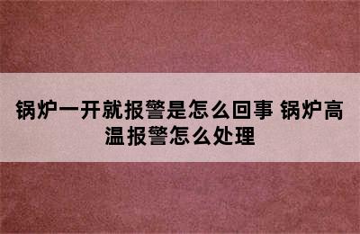 锅炉一开就报警是怎么回事 锅炉高温报警怎么处理